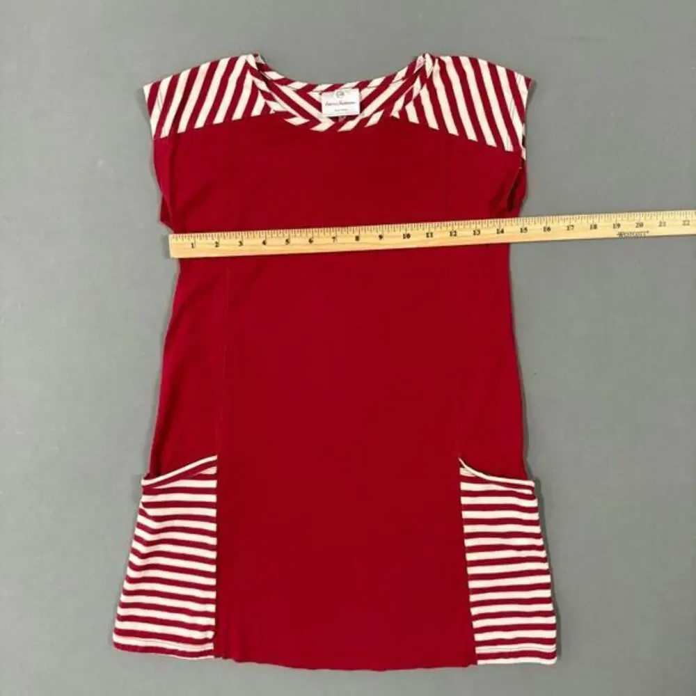 HANNA ANDERSSON Girls Red Cotton Sleeveless Dress‎ W Pockets Size 130 cm US8